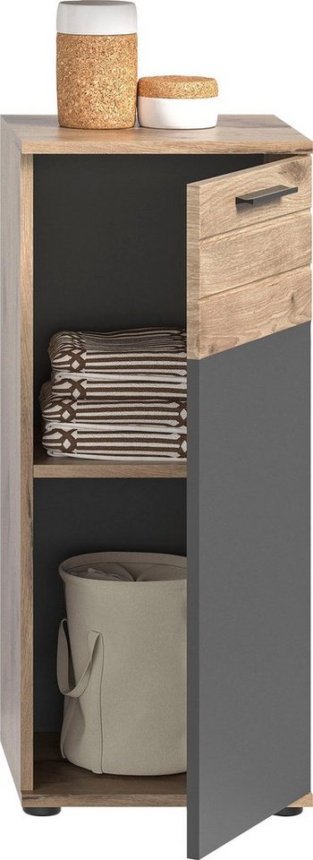 welltime Unterschrank Riga, Breite 37 cm, 1 Tür (Türanschlag wechselbar), 1 Einlegeboden Standschrank, Badmöbel, Badschrank, Schrank, Bad, Badezimmer Bild 4