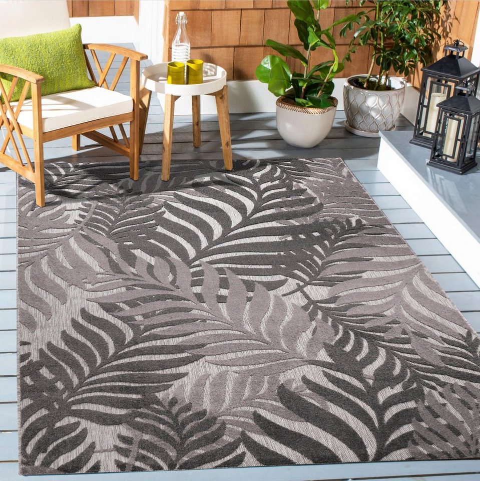 Sanat Teppich Floral Outdoor, auch als Läufer und Rund, rechteckig, Höhe: 6 mm, In- und Outdoor geeignet, florales Design, Balkon, Terasse Bild 2