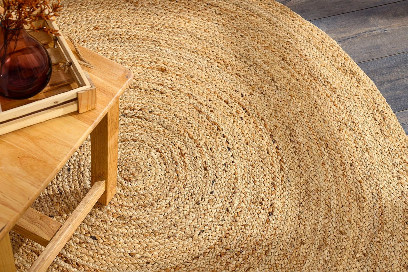 OTTO home Teppich Bjarka, Handwebteppich, rund, Höhe: 10 mm, meliert, 100% Jute, handgewebt, auch rechteckig erhältlich Bild 2