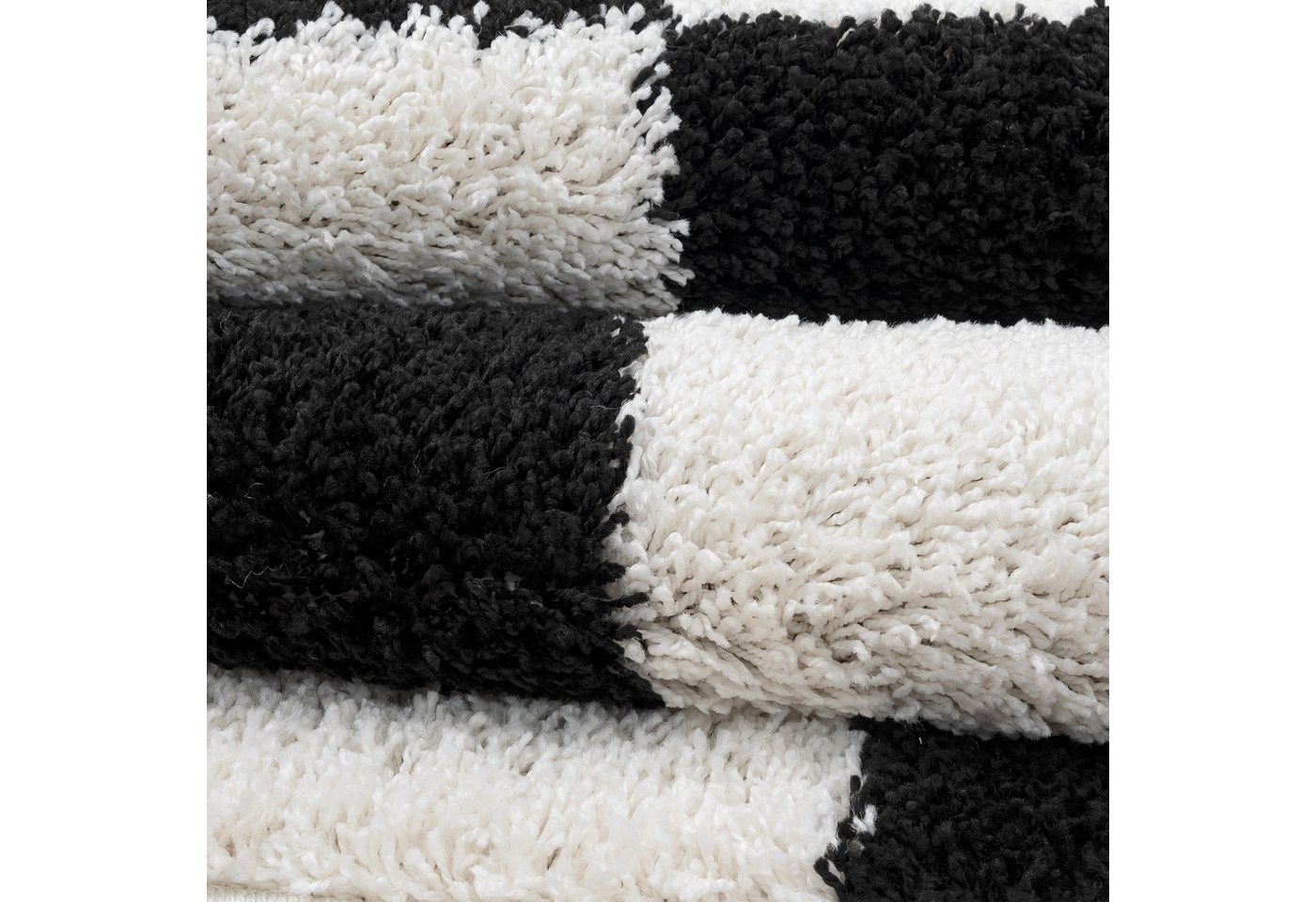 Sanat Hochflor-Teppich Milano 1250, auch als Läufer, rechteckig, Höhe: 30 mm, Hochflor, Shaggy, Karo, Wohnzimmer, Schlafzimmer Bild 5