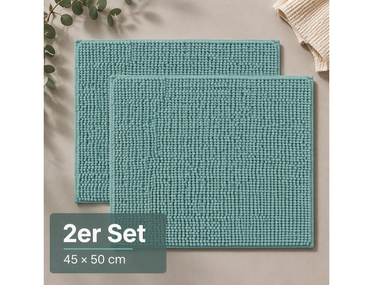 OTTO home Badematte Vanessa Chenille Standard, Badvorleger, Badezimmer, Duschvorleger, Höhe 15 mm, rutschhemmend beschichtet, schnell trocknend, strapazierfähig, fußbodenheizungsgeeignet, Polyester, rechteckig, Uni Farben, besonders weich Bild 5