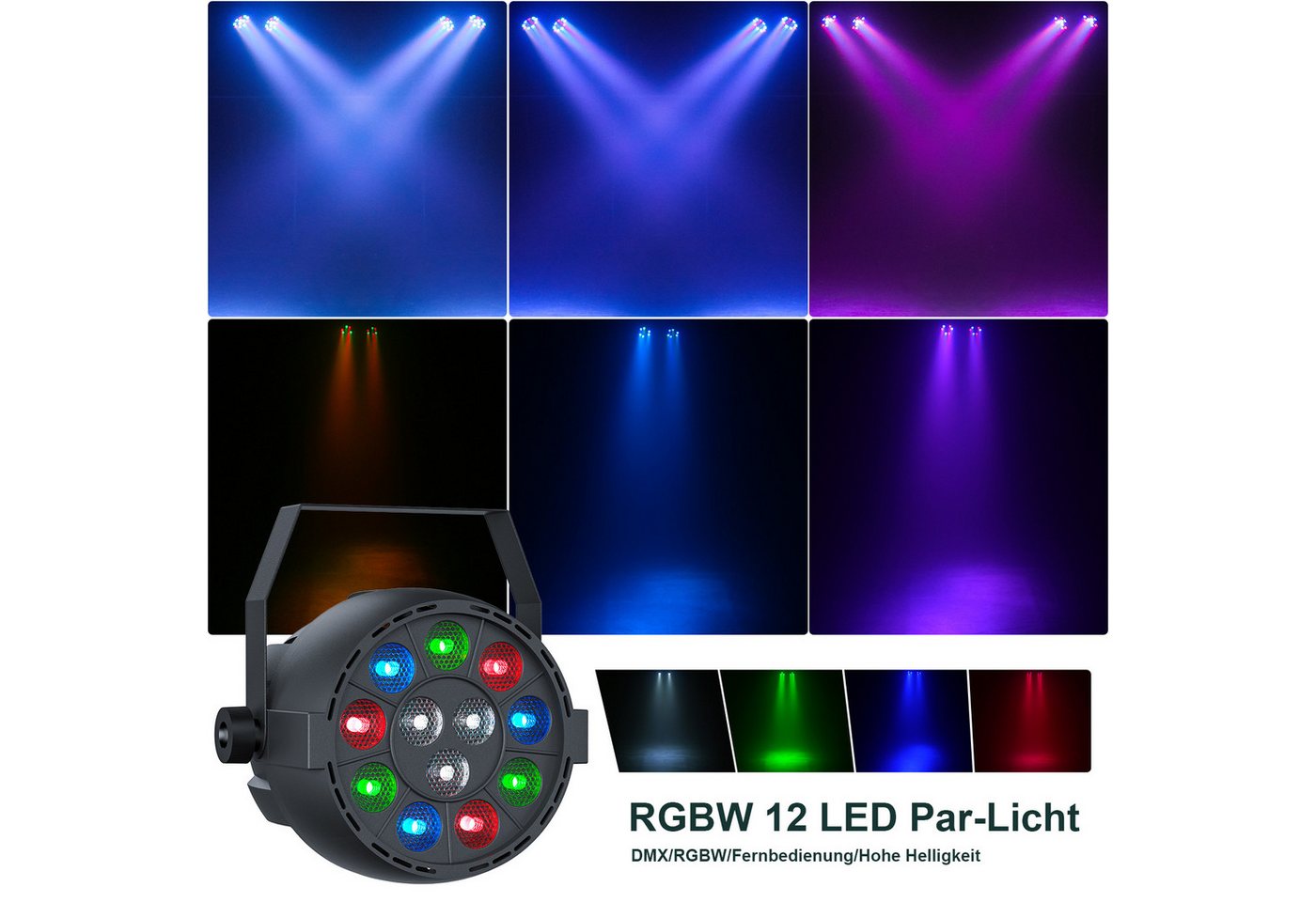 ZonQoonz Discolicht 60W LED-PAR-Scheinwerfer RGBW – mit vielseitigem Montagebügel Bild 4