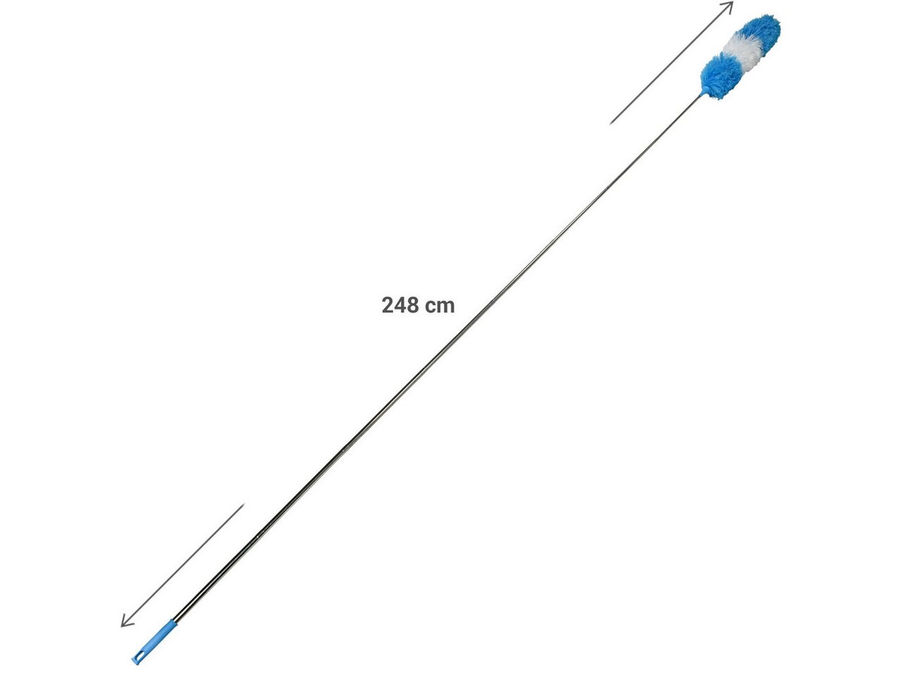 BENSON Staubwedel Flexibler Teleskop-Staubwedel 248 cm Ausziehbar Antistatisch Waschbar (2-St., 1er-Set & 2er-Set & 3er-Set), Ausziehbarer Staubwedel (78–248 cm) aus Edelstahl mit flexiblem Kopf Bild 2