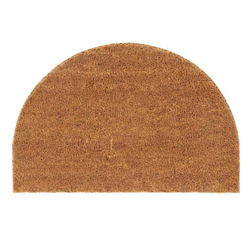 vidaXL Fußmatte Fußmatte Natur Halbrund 40x60 cm Kokosfaser Getuftet, Rechteckig, Höhe: 1.6 mm