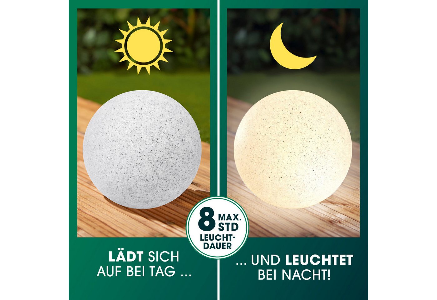 EASYmaxx LED Solarleuchte LED Solarleuchte mit Farbwechsel, Deko Gartenleuchte mit LED, 30 cm, ideal für Garten, Terrasse, Balkon Bild 3