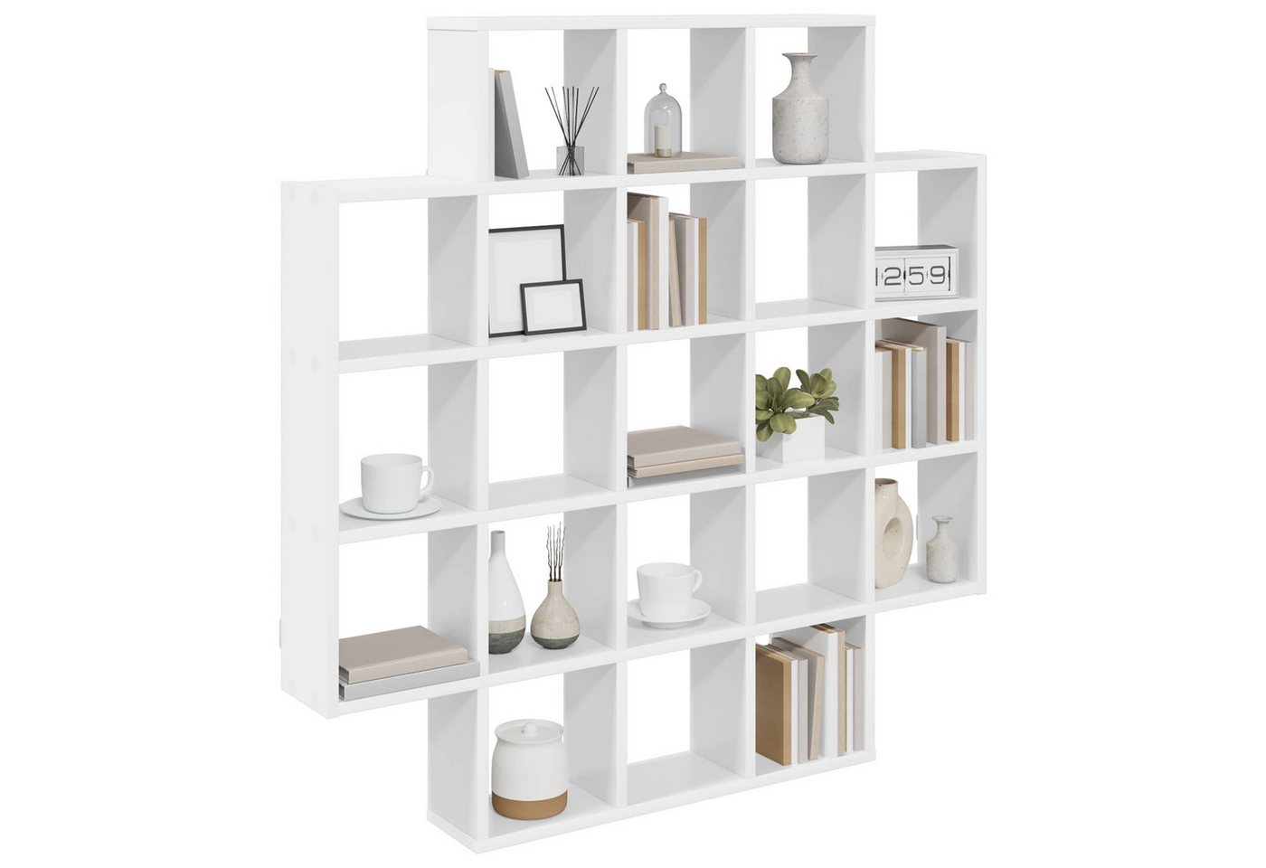 vidaXL Regal Wandregal Weiß 100 x 13 x 100 cm Holzwerkstoff, 1-tlg.