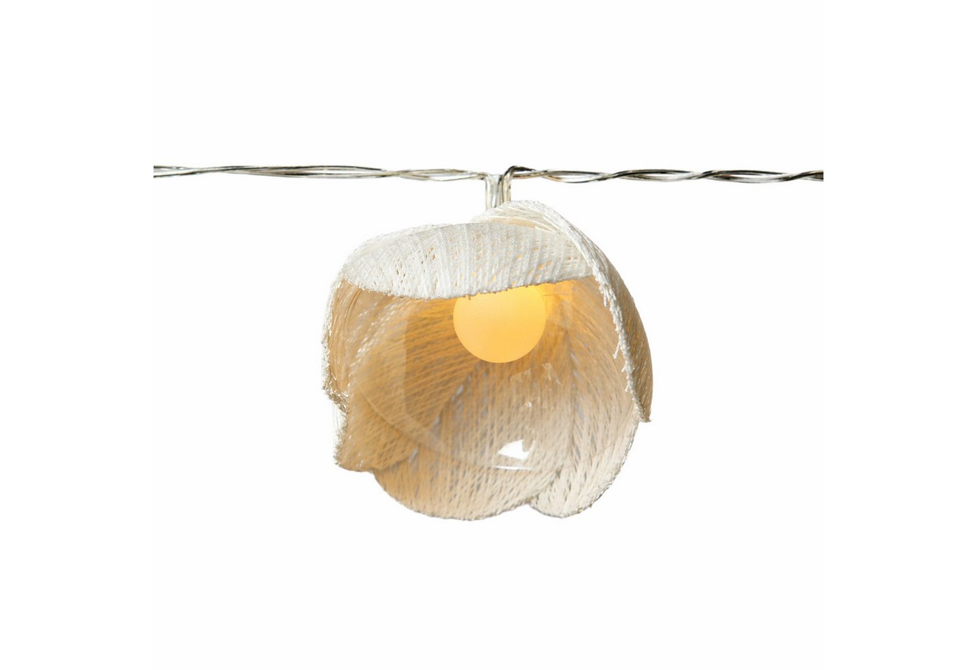MARELIDA LED-Lichterkette Blumen Blumengirlande 15 weiße u. gelbe Blüten Timer L: 1,4m Außen, 15-flammig