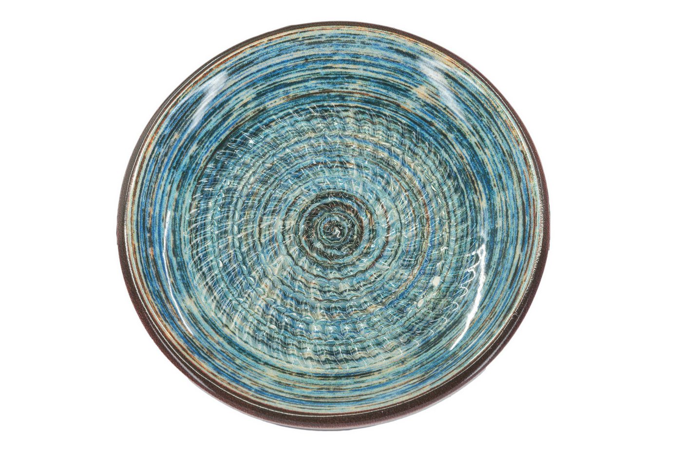 Kaladia Multireibe Reibeteller in braun/blau, Keramik, handbemalte Küchenreibe - Made in Spain