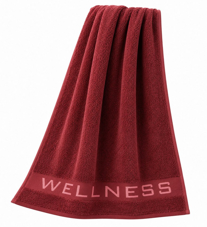 heimtexland Saunatuch Wellness Sauna Handtuch Badetuch Walkfrottier, Walkfrottee (Stück, 1-St), Jacquard Bordüre, weich und saugstark, Duschtuch, 70x180 cm Bild 2