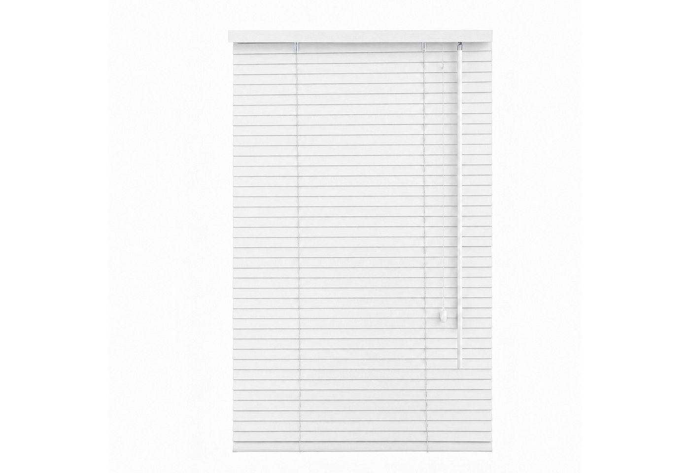 Sekey Jalousie Jalousie Holzjalousie Holz Rollo Plissee Echtholz Lamelle 35mm Weiss, Montagemöglichkeiten: Mit oder ohne Bohren Bild 3