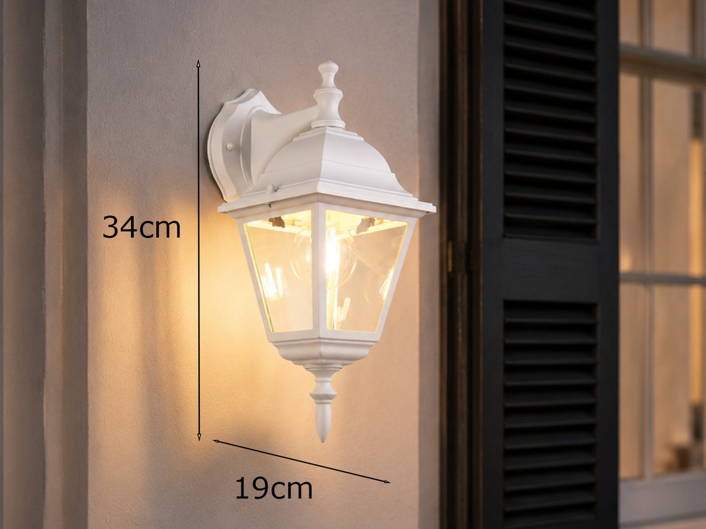 TRIO Leuchten LED Außen-Wandleuchte Landhausstil Laterne hängend Höhe 34cm, LED wechselbar, warmweiß, Außenleuchte zur Fassadenbeleuchtung, E27 Außenlampe Wand-Laterne Bild 3