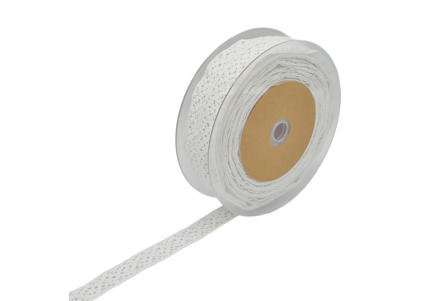 maDDma Spitzenband Baumwollspitze 3m x 20mm Zierband Häkelborte Klöppelspitze Dekospitze, weiß Bild 5