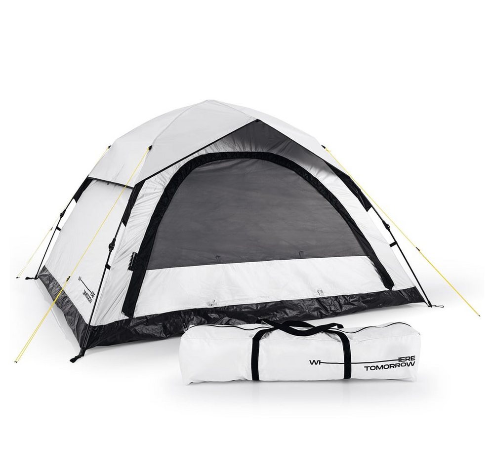 Lumaland Wurfzelt Pop Up Zelt für 6 Personen, Wurfzelt mit 10 Sek. Quick-Up Aufbau, (19 tlg), Wetterfestes Camping Zelt mit Kühl- & Verdunklungseffekt