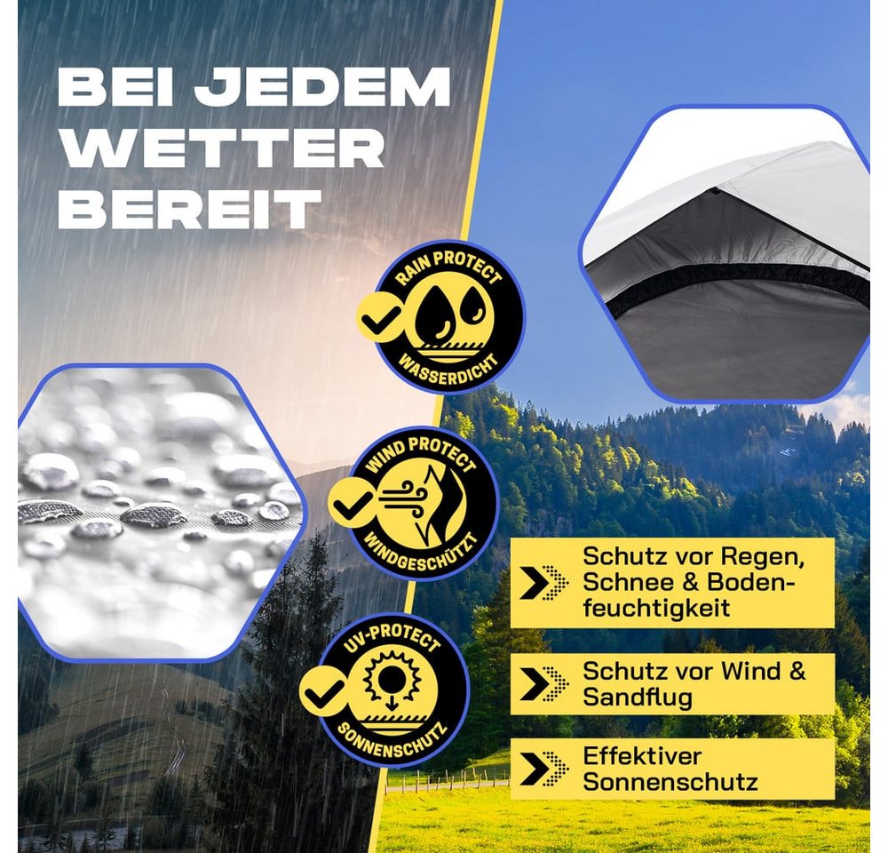 Lumaland Wurfzelt Pop Up Zelt für 6 Personen, Wurfzelt mit 10 Sek. Quick-Up Aufbau, (19 tlg), Wetterfestes Camping Zelt mit Kühl- & Verdunklungseffekt Bild 5