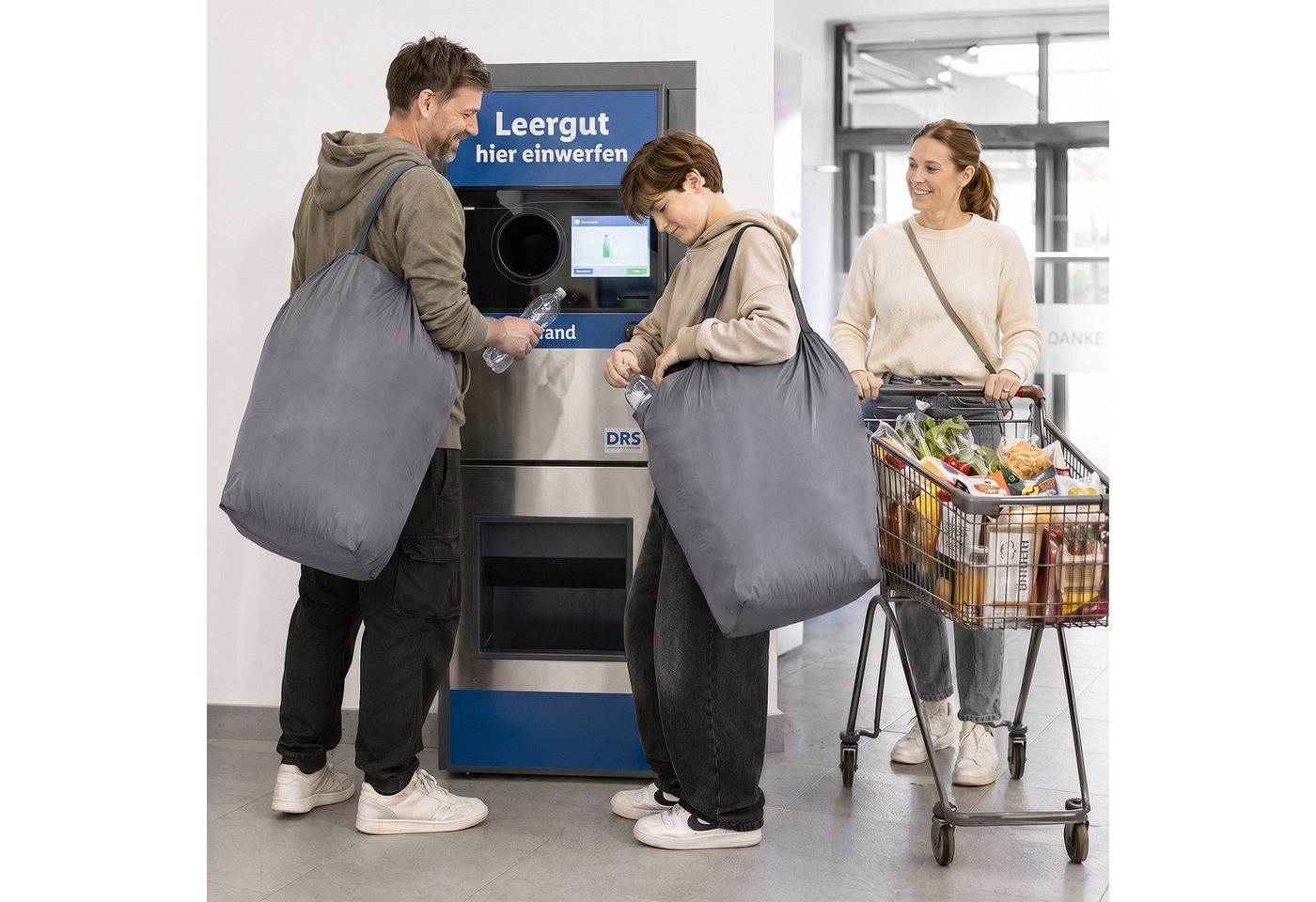 Sekey Flaschenkorb Pfandflaschen Sammelbehälter Flaschensammler für Leergut Aufbewahrung, 160L Pfandflaschen-Behälter mit Deckel als Tragetasche für Recycling Bild 2