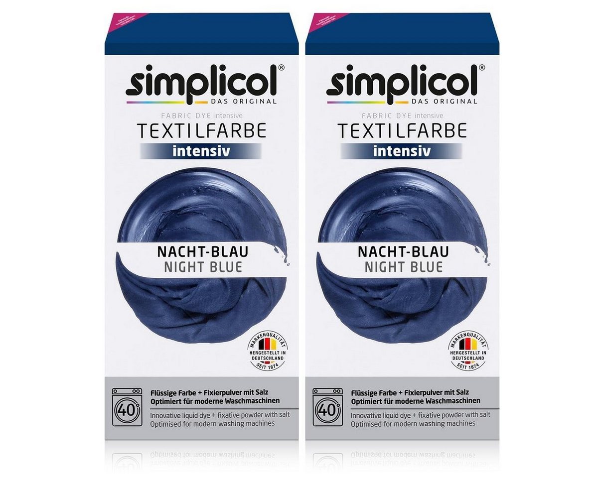 simplicol Textilfarbe Simplicol Textilfarbe intensiv Nacht-Blau - Einfaches Färben (2er Pack Bild 3