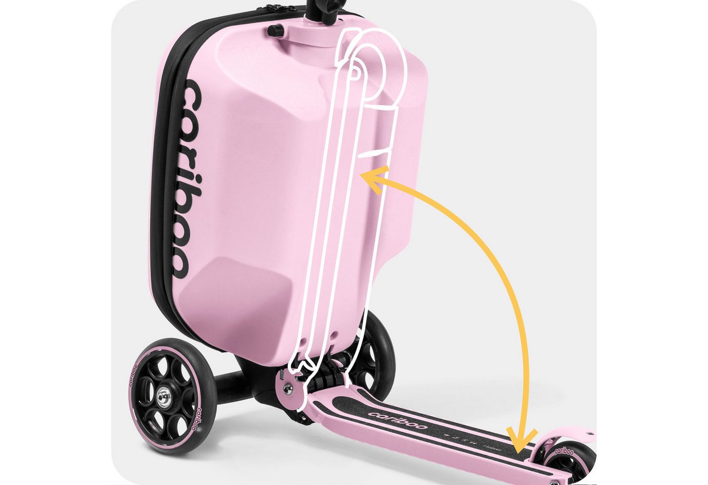 Cariboo Tretroller Kinderroller Koffer 2in1 CARIBOO ITRAVEL Handgepäck bis 50kg Bild 5