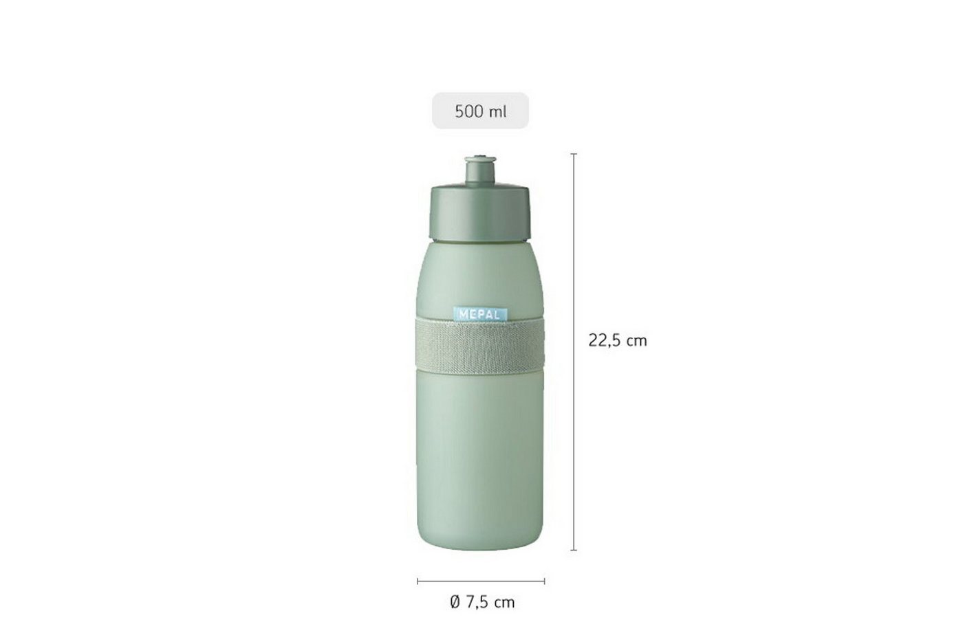 Mepal Trinkflasche Mepal Ellipse 500 ml Sporttrinkflasche - Nordic blue