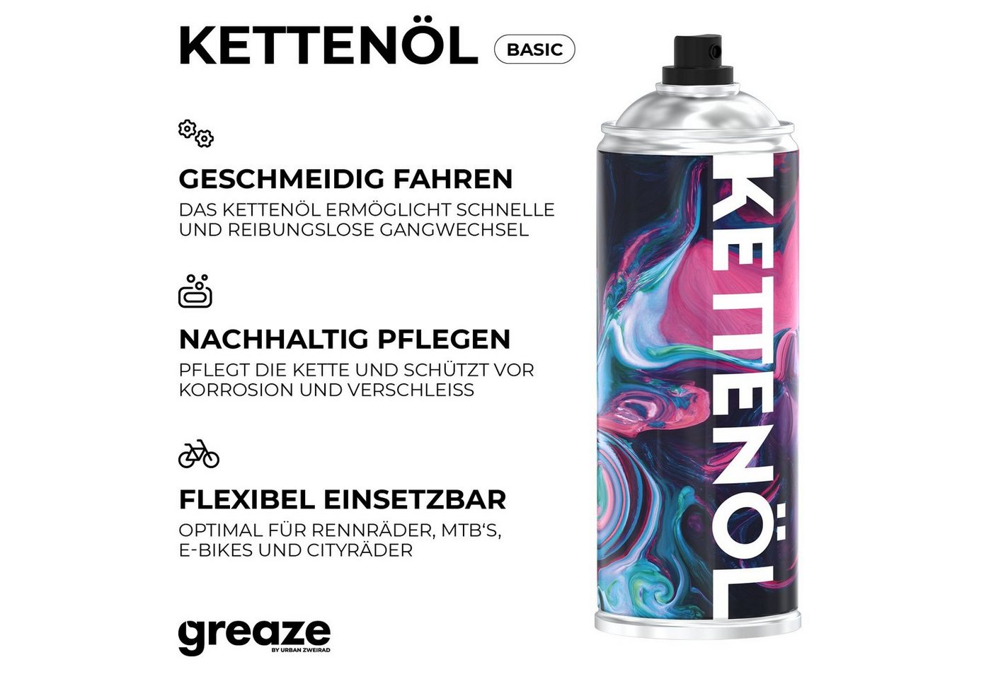 URBAN ZWEIRAD Fahrradketten Kettenöl Basic Fahrrad Kettenöl, 200 und 400 ml Fahrradpflege Bild 3