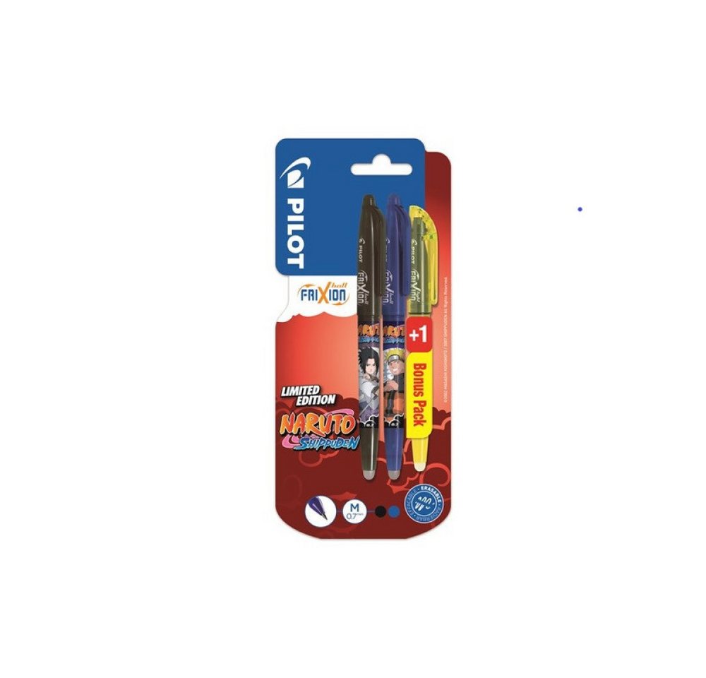 Pilot Pen Tintenroller Frixion Ball 0.7 + Marker - Set, (3-tlg., Naruto-Edition), radierbar