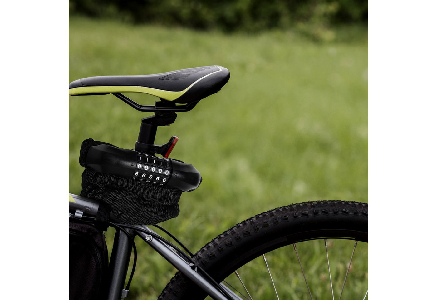 SunJas Kettenschloss Zahlenkettenschloss Zahlenschloss Fahrrad 5-stellig OB001 (6 mm starke Kette aus gehärtetem Stahl sorgt für Sicherheit, 1-tlg., 5-stelliges Zahlen), Zahlenkettenschloss Fahrradschloss Fahrrad Kettenschloss Bild 3