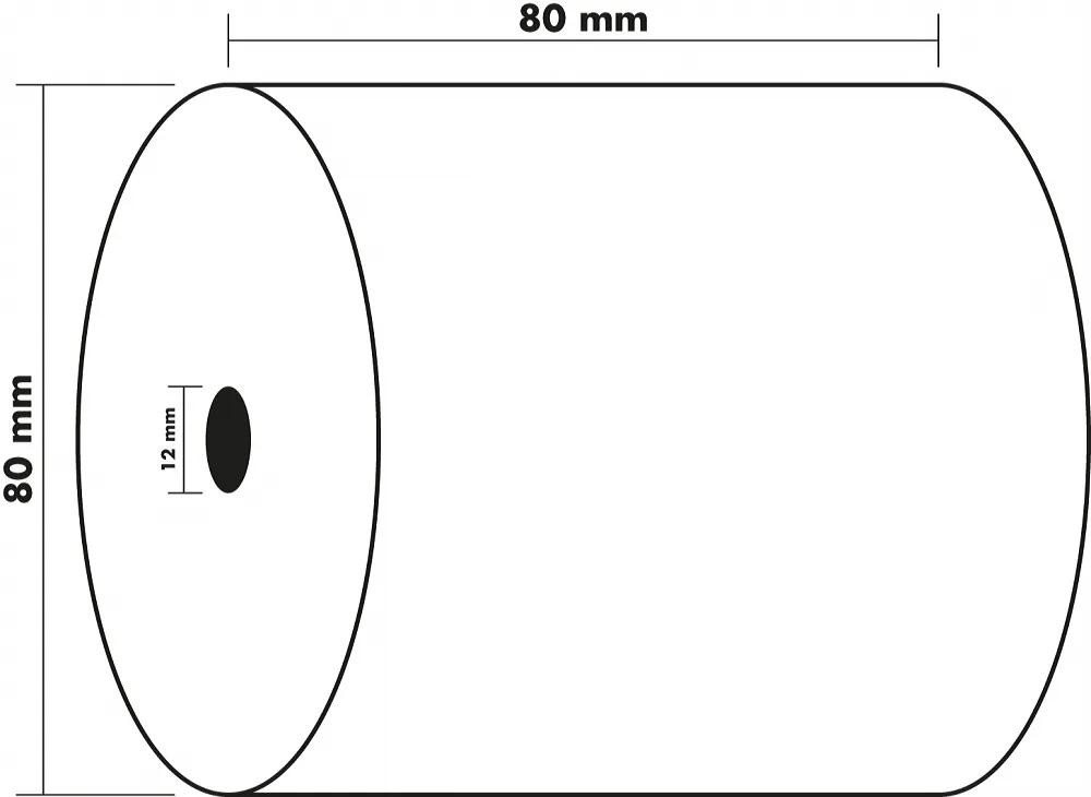 EXACOMPTA Endlospapier 30x Thermorolle Kasse 1-lagig 55g 80x80mmm BPA-frei Weiß 43706SE, Kassenrollen