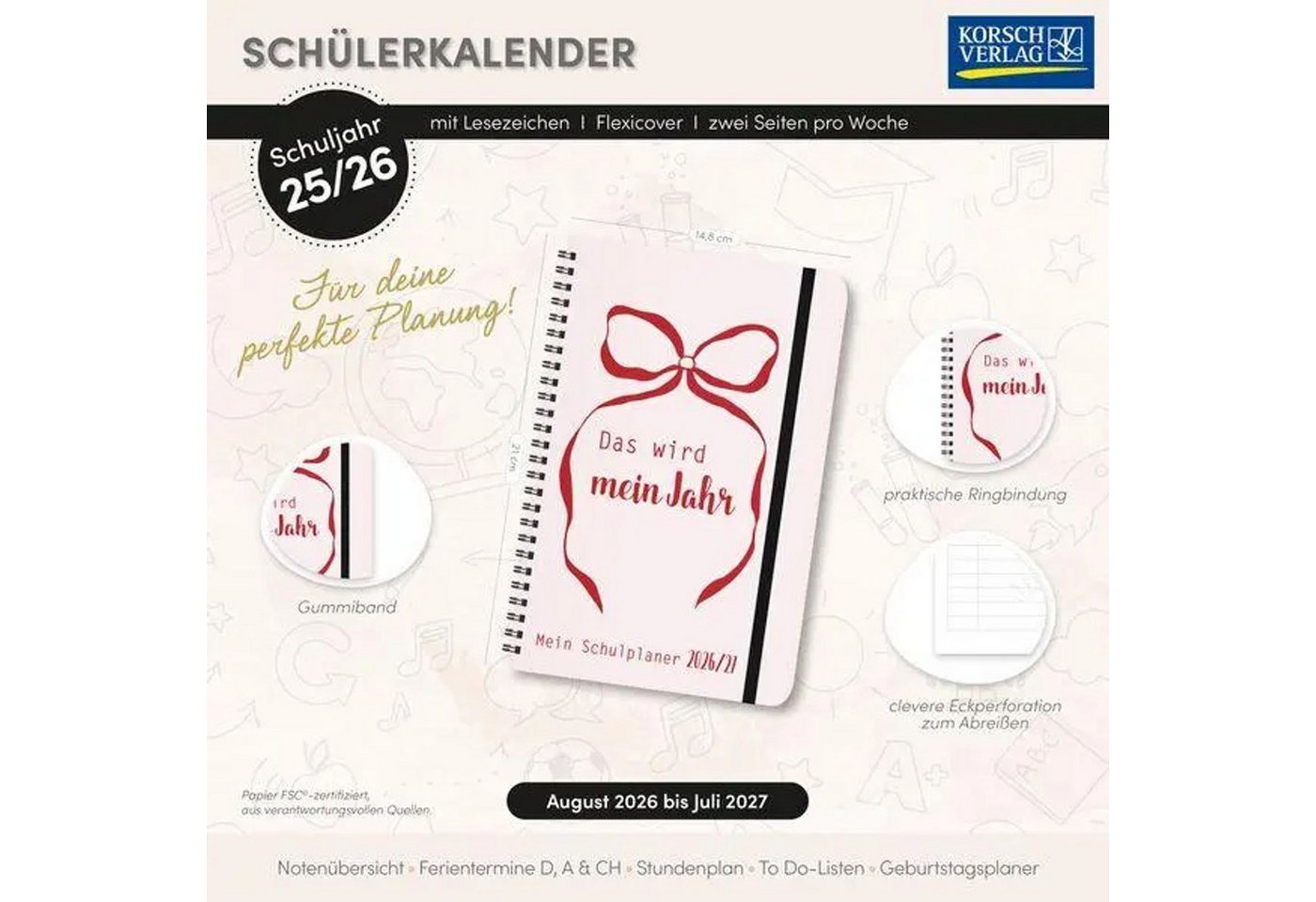 Korsch Verlag Schülerkalender Schülerkalender Mein Jahr 2026/2027 Bild 4