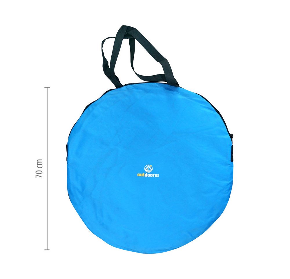 outdoorer Strandmuschel Zack Premium blau, UV 80, mit Fenstern, Pop-up Bild 2