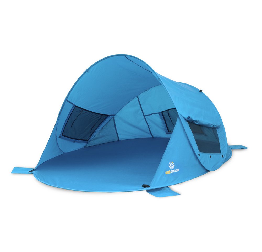outdoorer Strandmuschel Zack Premium blau, UV 80, mit Fenstern, Pop-up Bild 3
