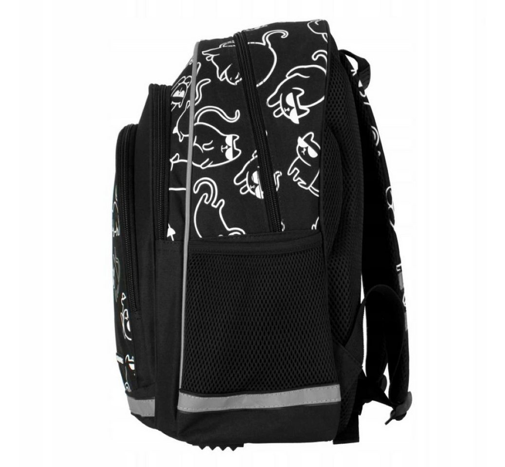 Starpak Schulrucksack Starpak Schulrucksack Mädchen Schwarz Holo Katzen 40x29x20 cm (1-tlg) Bild 2