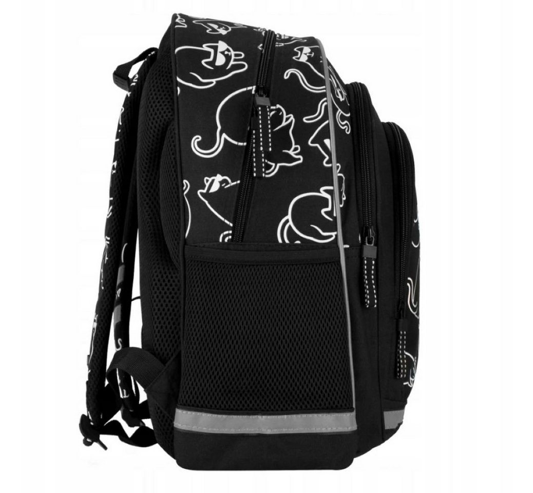 Starpak Schulrucksack Starpak Schulrucksack Mädchen Schwarz Holo Katzen 40x29x20 cm (1-tlg) Bild 4