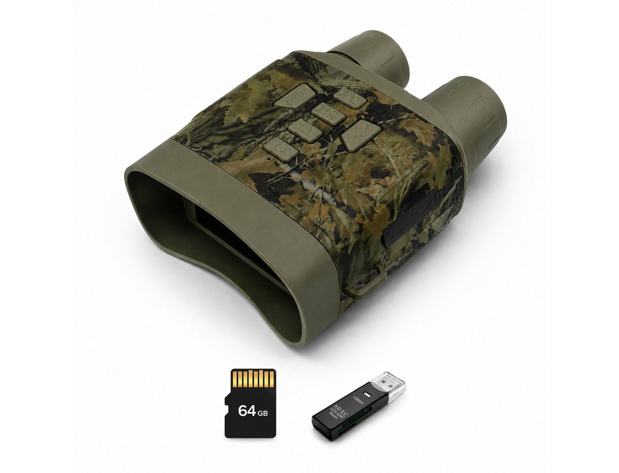 Tekoo Nachtsichtgerät Digitales Nachtsichtgerät 4K 36MP Infrarot Fernglas 200m inkl. 64GB, 4K-Video, 36MP, 200m Nachtsicht, 3" HD-Display & 4000mAh Akku
