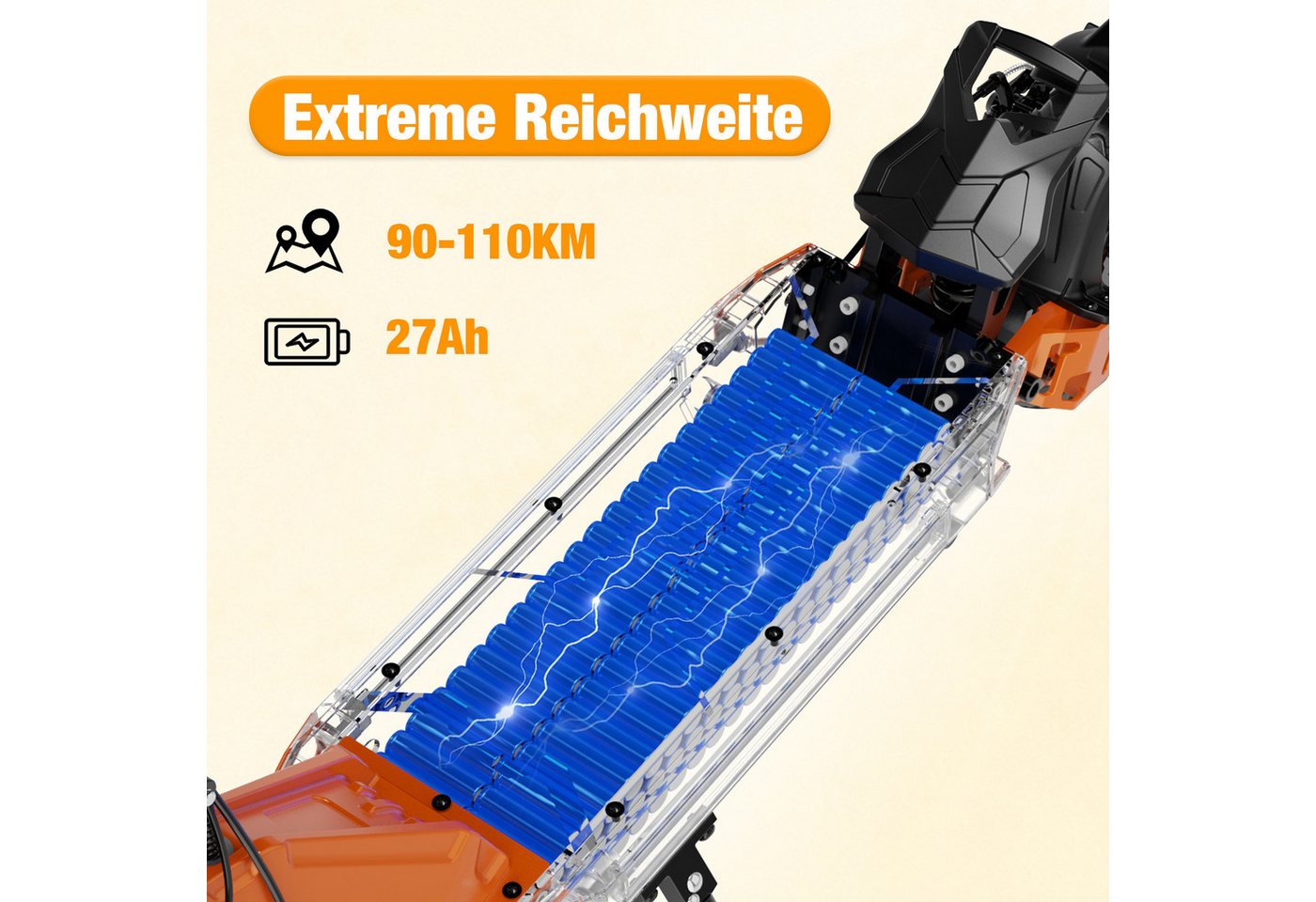 RCB E-Scooter D7/D7PRO ABE,90-120KM Reichweite,10"mit Straßenzulassung Elektroroller, 500,00 W, mit APP Bild 3