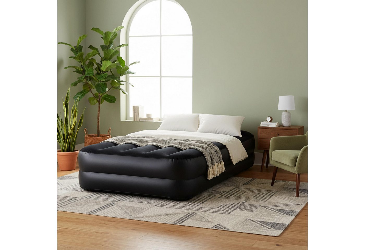 Avenli Luftmatratze Luftbett selbstaufblasend für 1 Person Twin-Size 195x96x46cm, (Gästebett Matratze aufblasbar mit integrierter Elektropumpe, 2-St., Reisebett mit Pumpe & Tragetasche), elektrisch mit weicher beflockter Oberfläche Bild 3