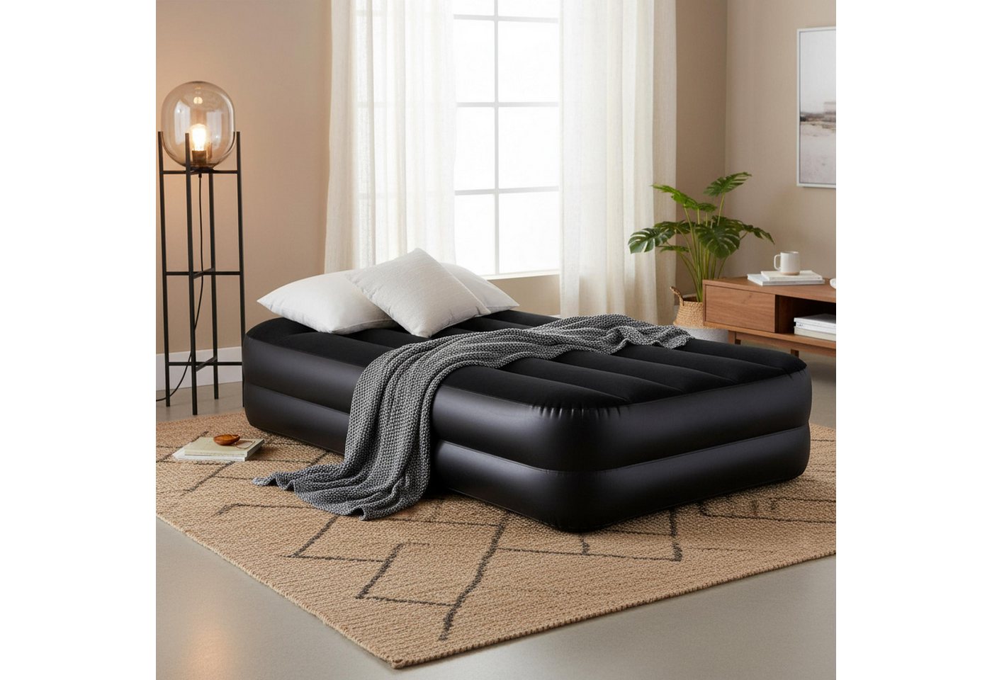 Avenli Luftmatratze Luftbett selbstaufblasend für 1 Person Twin-Size 195x96x46cm, (Gästebett Matratze aufblasbar mit integrierter Elektropumpe, 2-St., Reisebett mit Pumpe & Tragetasche), elektrisch mit weicher beflockter Oberfläche Bild 5