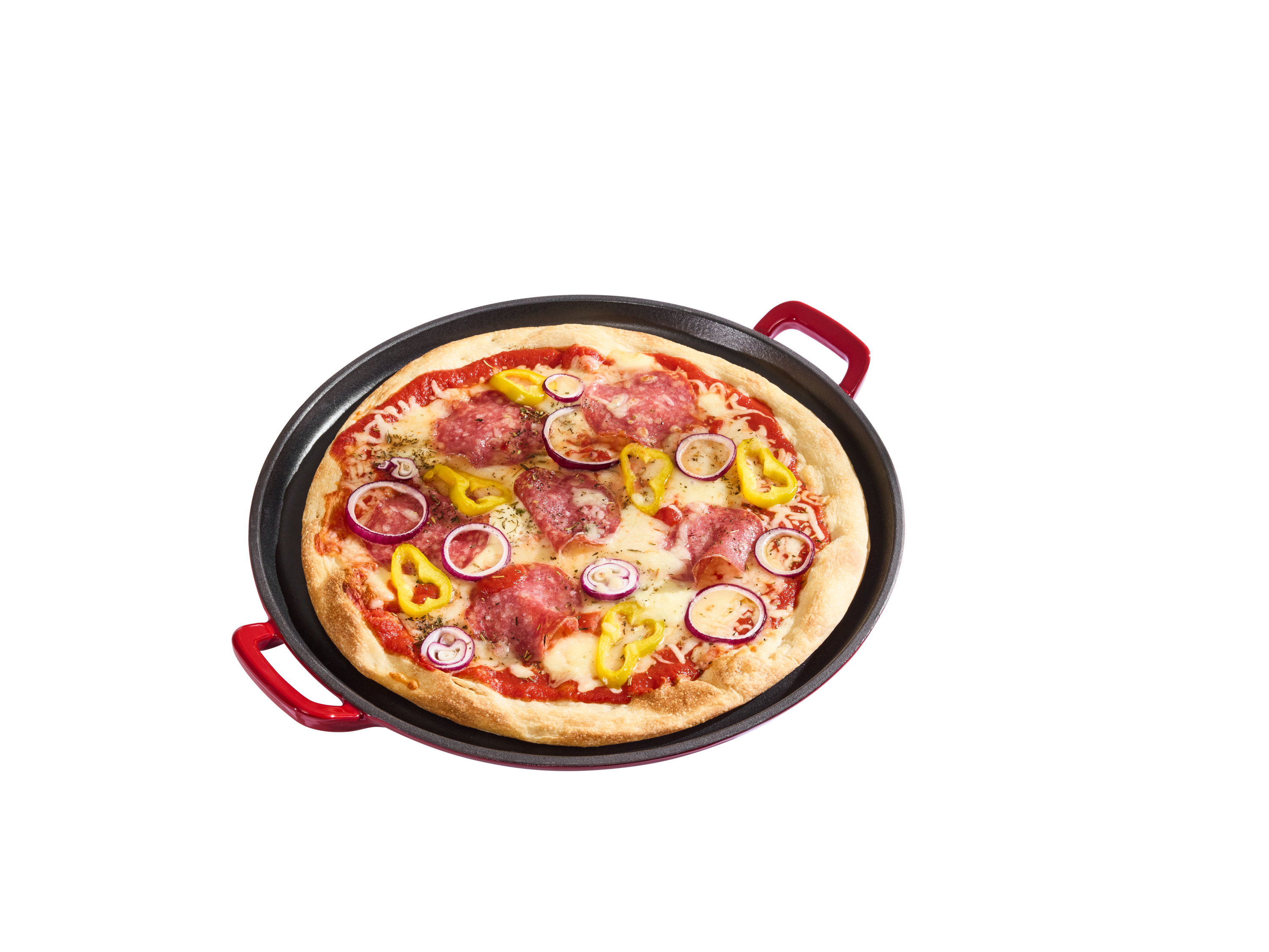 SILVERCREST® Premium-Gusseisenpizzaplatte Premium-Gusseisengrillplatte (Pizzaplatte/rot)