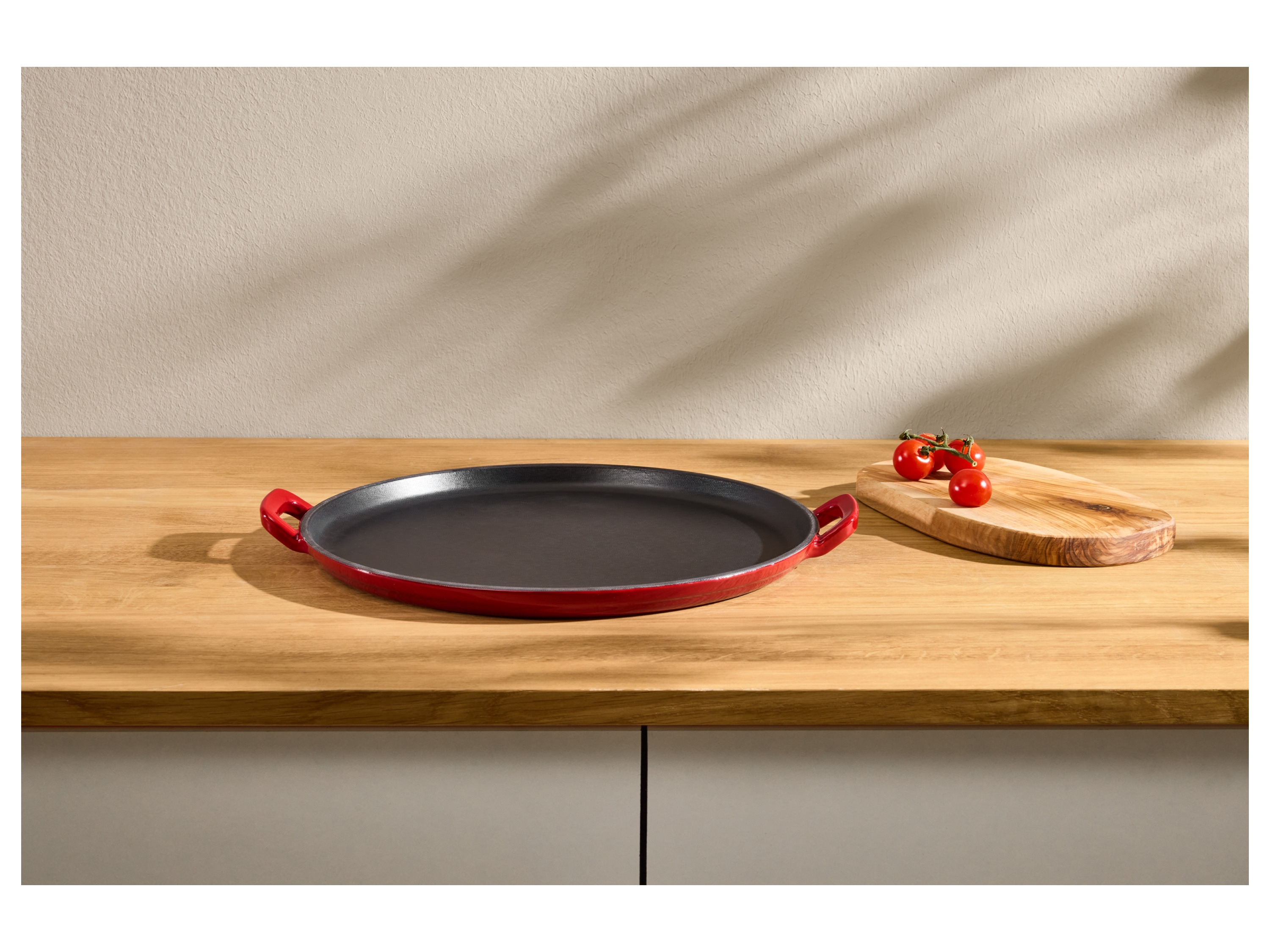 SILVERCREST® Premium-Gusseisenpizzaplatte Premium-Gusseisengrillplatte (Pizzaplatte/rot) Bild 2