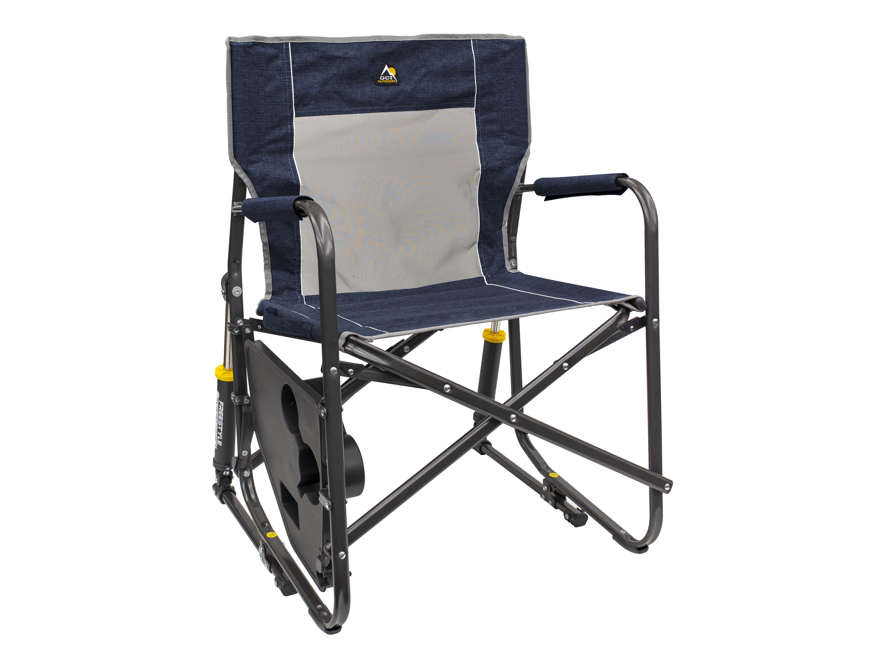 GCI Freestyle Rocker™ Campingstuhl mit Schaukelfunktion und Seitentisch (Heathered Indigo) Bild 3