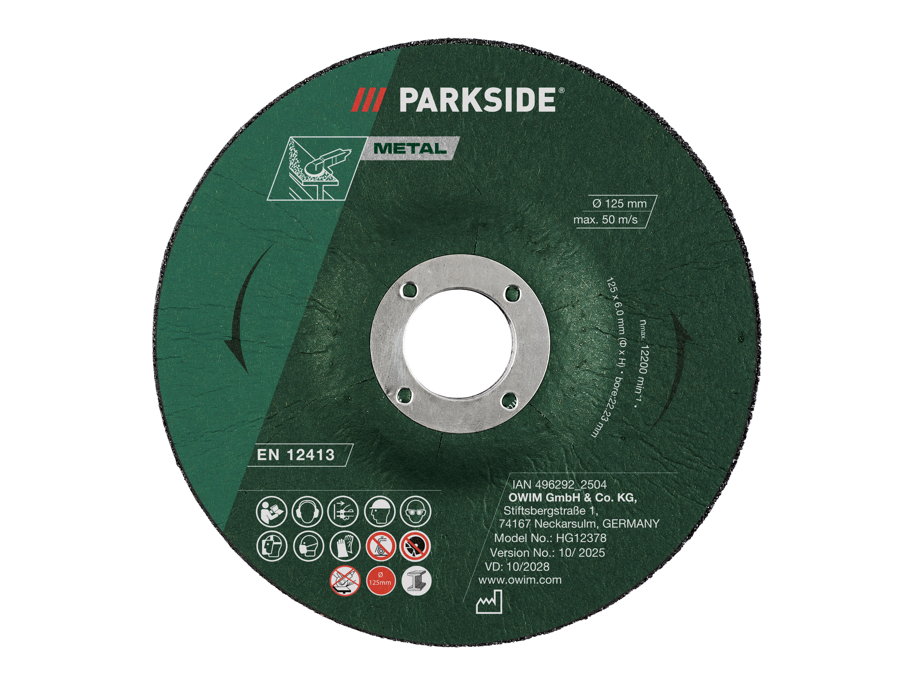 PARKSIDE® Winkelschleiferzubehör 125 mm div. Schleifen / Polieren (Schruppscheiben 5tlg.)