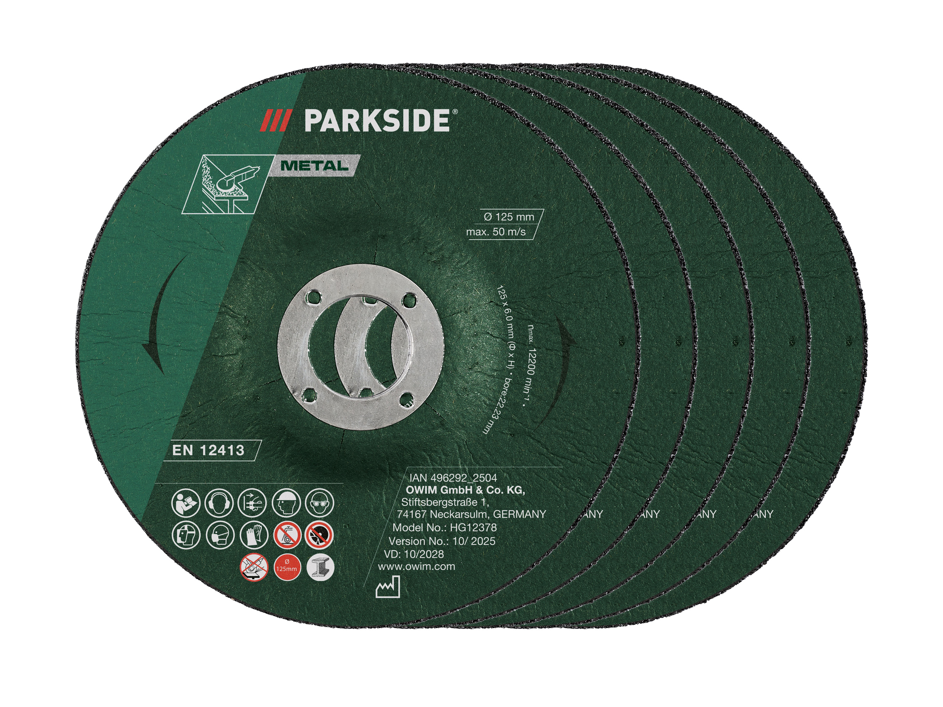 PARKSIDE® Winkelschleiferzubehör 125 mm div. Schleifen / Polieren (Schruppscheiben 5tlg.) Bild 2
