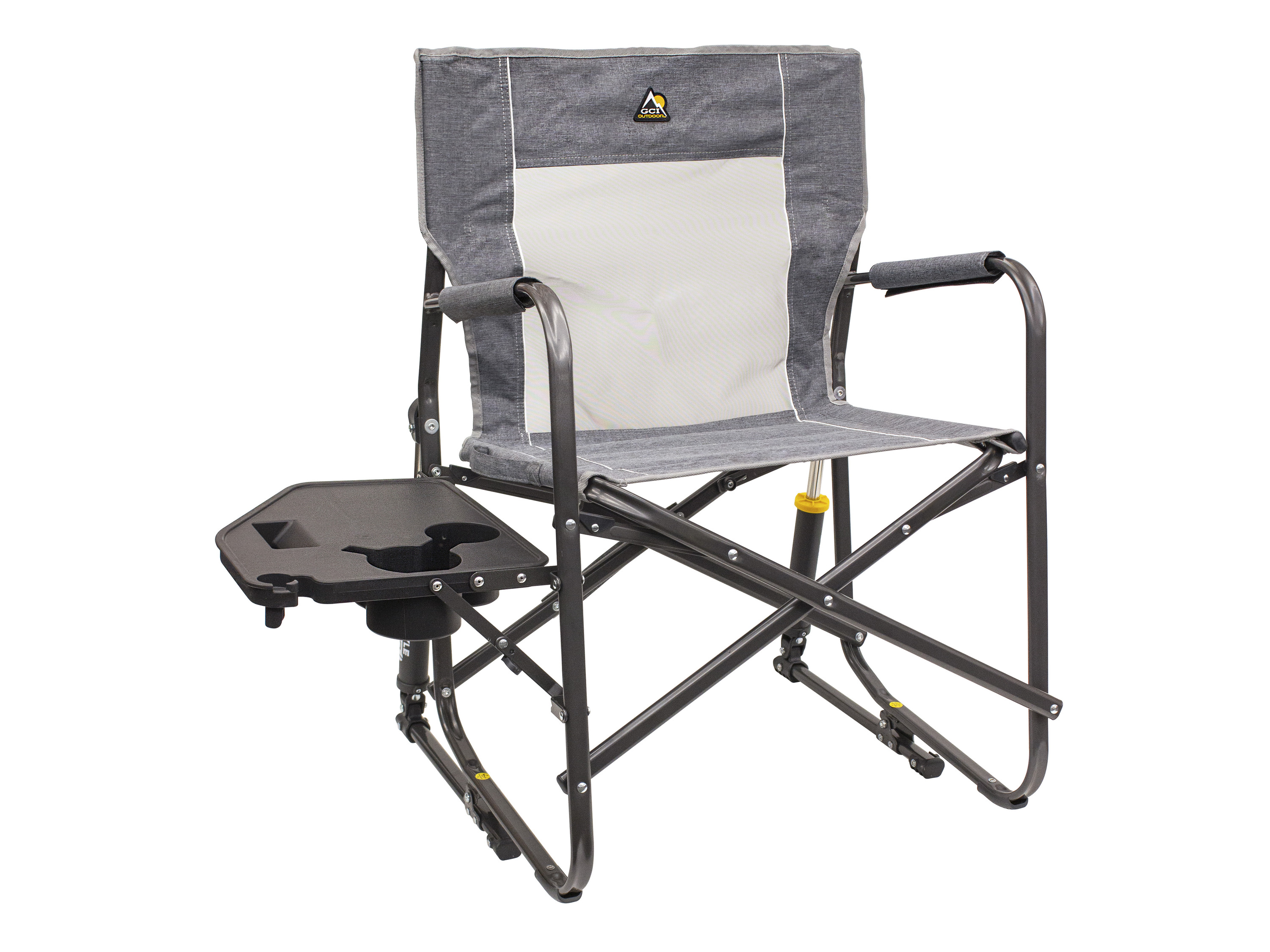 GCI Freestyle Rocker™ Campingstuhl mit Schaukelfunktion und Seitentisch (Heathered Pewter) Bild 2