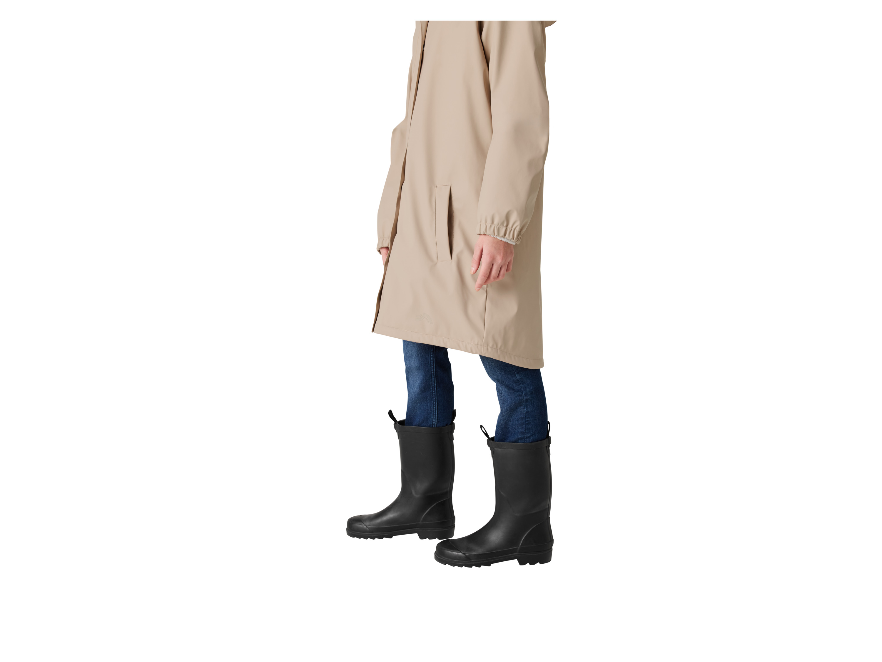 CRIVIT Kinder Thermo-Regenjacke, mit Teddyfutter (Beige, 122/128) Bild 2