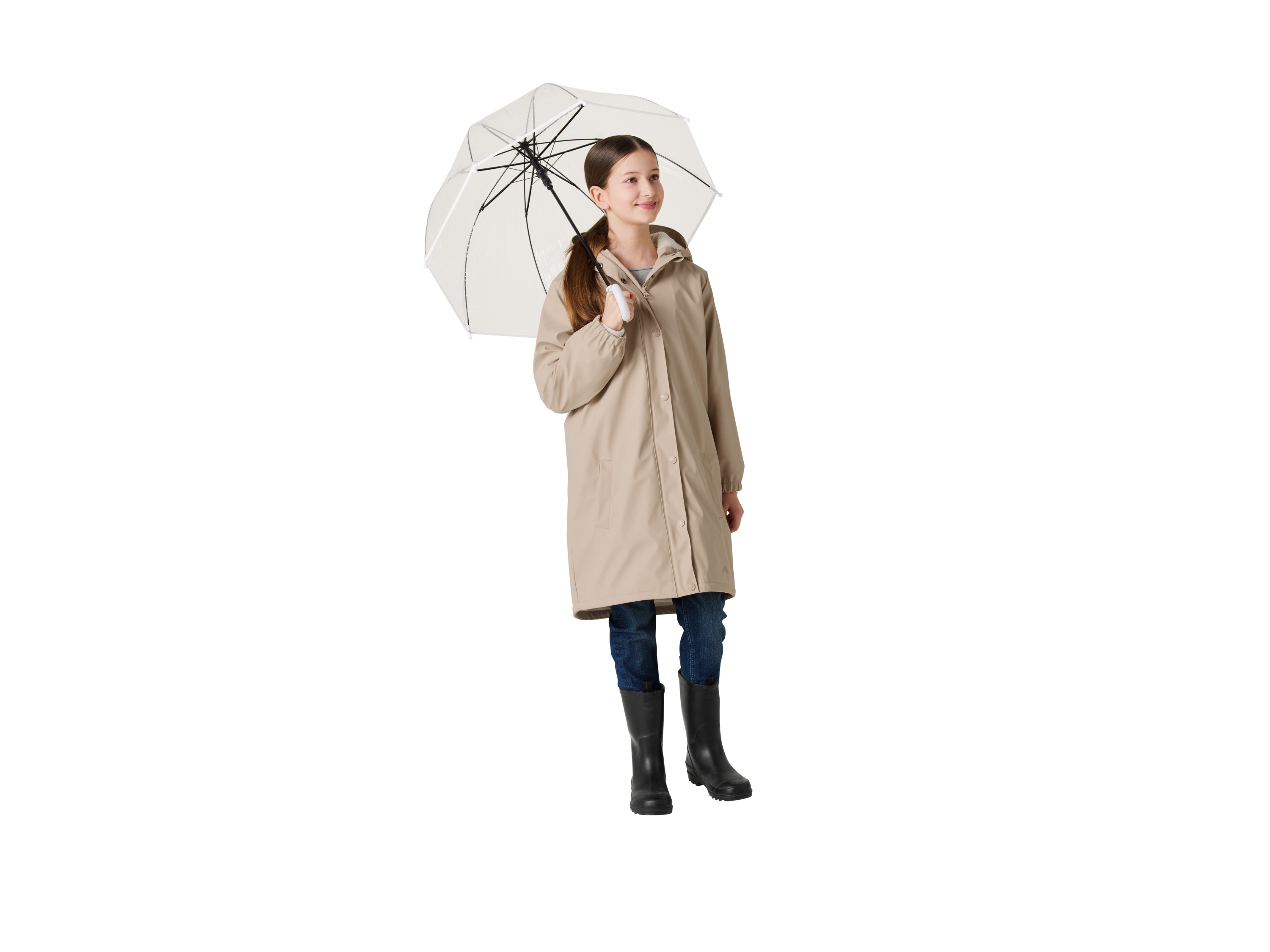 CRIVIT Kinder Thermo-Regenjacke, mit Teddyfutter (Beige, 122/128) Bild 3