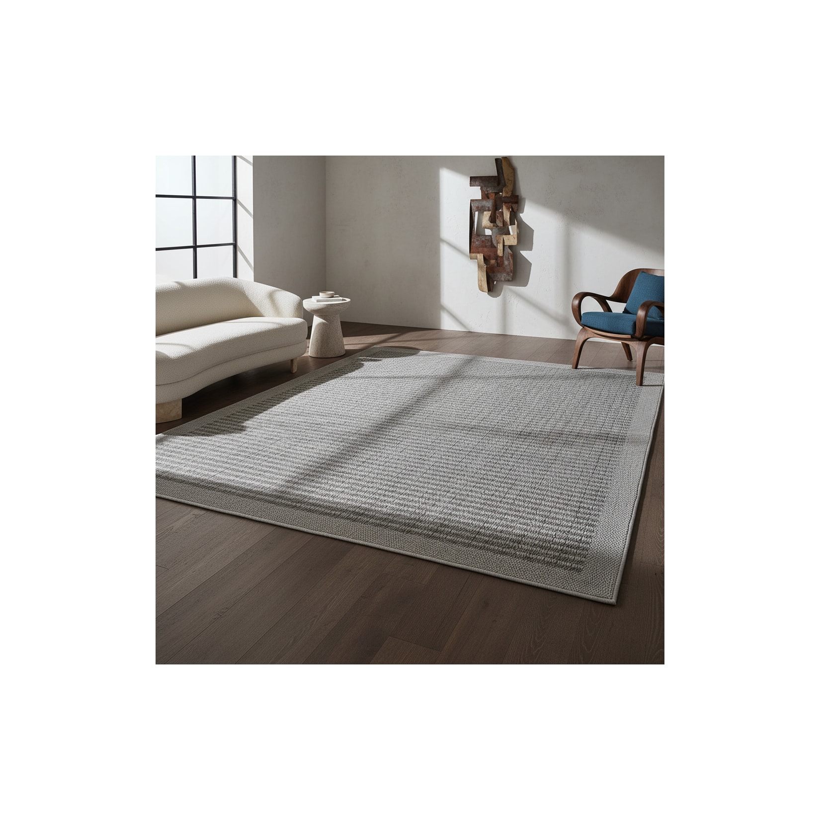 Outdoorteppich DAFNE, einfarbig, Grau, 80 x 150 cm