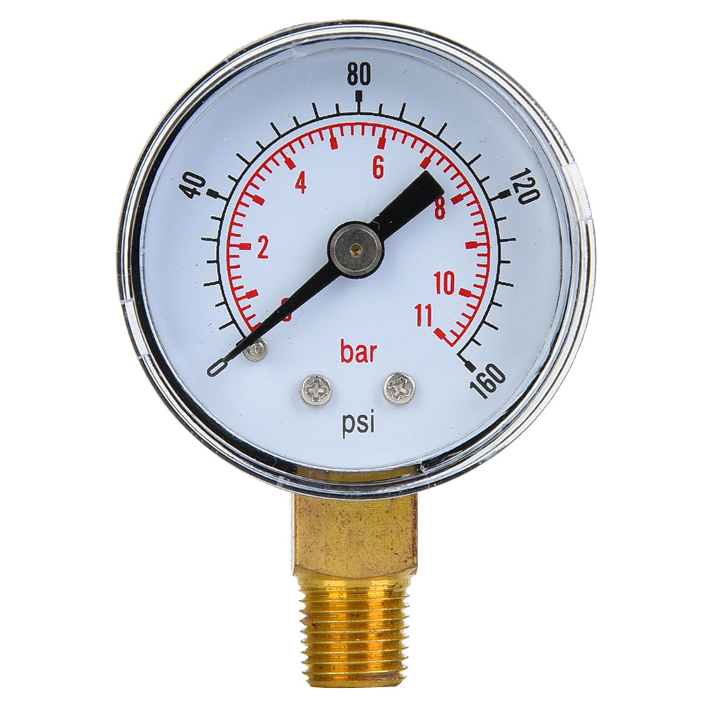 Mechanisches Manometer 1/8" Bspt Bodenanschluss Für Luft, Öl, Wasser (0-160 Psi 0-11 Bar)