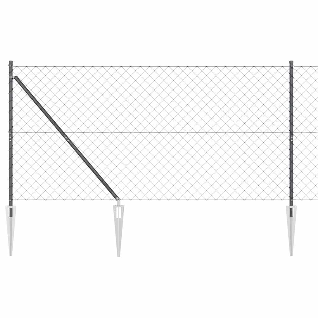 Maison Exclusive - Maschendrahtzaun Mit Stacheln 25 X 1,4 M Grau