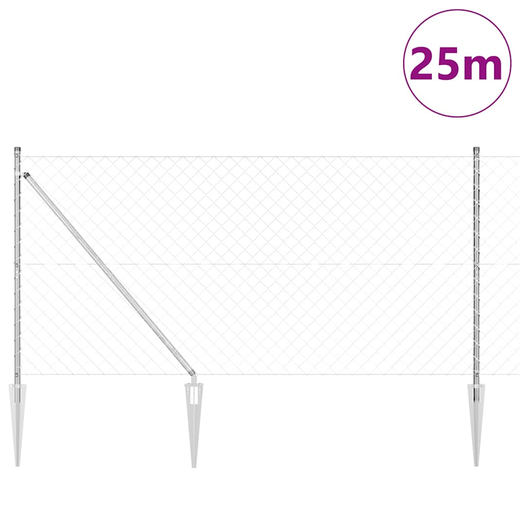 Maison Exclusive - Maschendrahtzaun Mit Stacheln 25 X 1,2 M Verzi