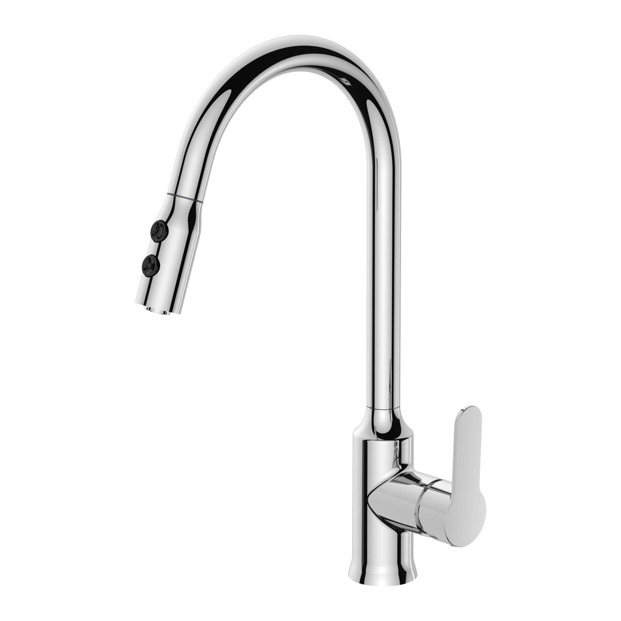 Aica Wasserhahn Ausziehfunktion Chrom Küchenarmatur Zink-messing Verbundwerkstoff Ktw Zertifizierte Keramikkartusche