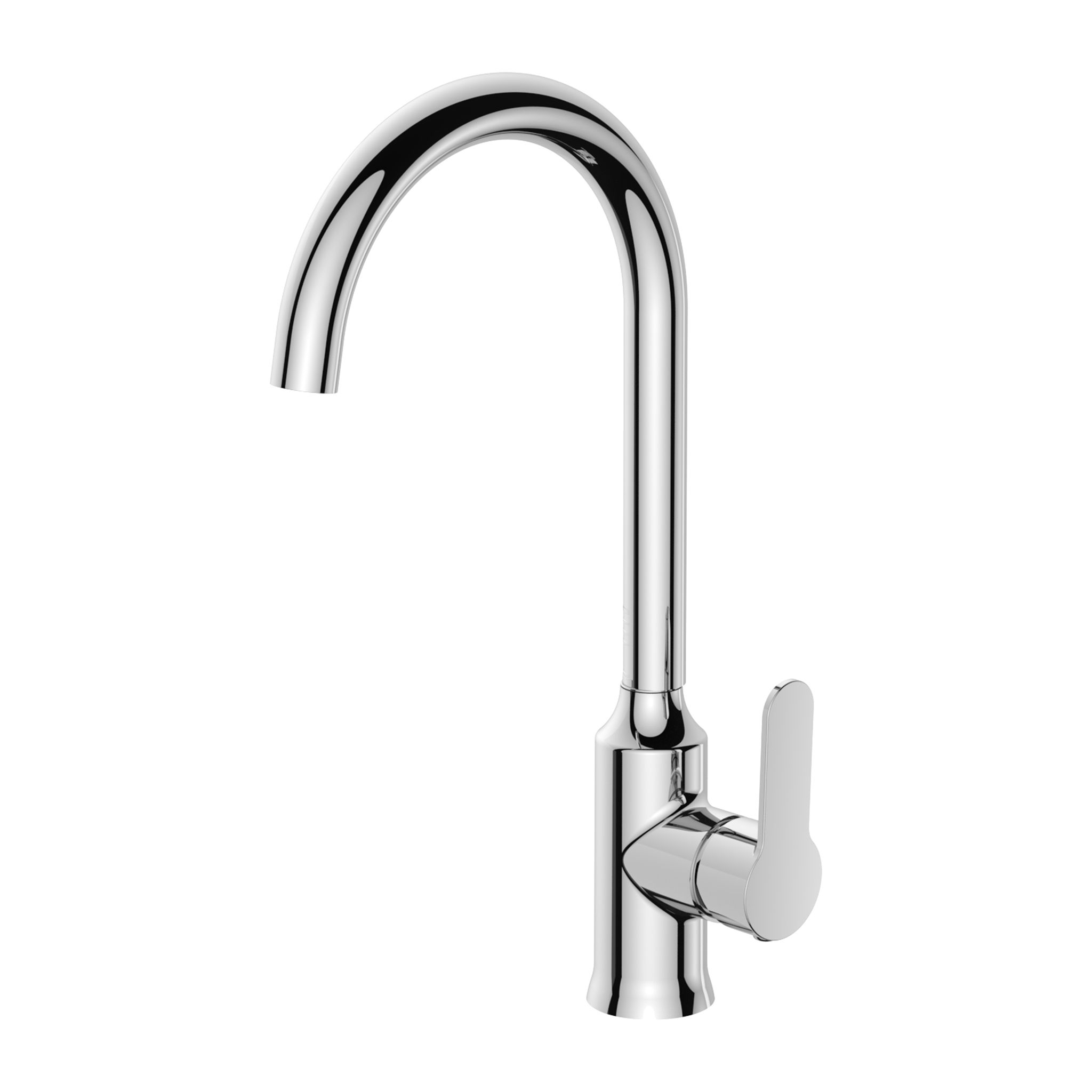 Aica Wasserhahn Schwanenhalsform Chrom Küchenarmatur Zink-messing Verbundwerkstoff Ktw Zertifizierte Keramikkartusche