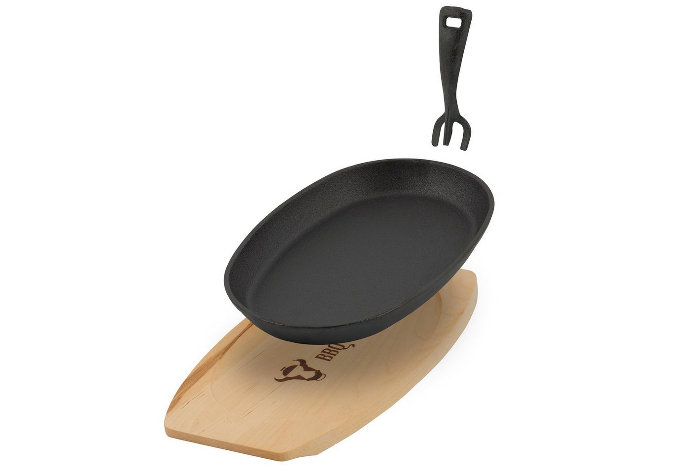 6er Gusseisen Servierpfännchen-set 27 X 18 Cm Blank - Bbq-toro